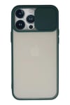 Mey İthalat®  iPhone 13 Pro Max Kılıf Palm Buzlu Kamera Sürgülü Silikon - Yeşil