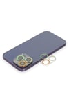 Mey İthalat®  iPhone 13 Pro Max Renkli Kamera Lens Koruma Cam - Sarı-Turuncu
