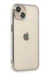 Mey İthalat®  iPhone 14 Kılıf  Lensli Silikon - Gümüş