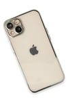 Mey İthalat®  iPhone 14 Kılıf  Lensli Silikon - Gümüş