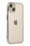 Mey İthalat®  iPhone 14 Kılıf  Lensli Silikon - Gümüş
