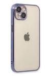 Mey İthalat®  iPhone 14 Kılıf  Lensli Silikon - Mor
