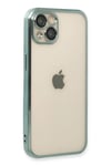 Mey İthalat®  iPhone 14 Kılıf  Lensli Silikon - Yeşil