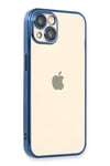 Mey İthalat®  iPhone 14 Kılıf  Lensli Silikon - Açık Mavi