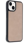 Mey İthalat®  iPhone 14 Kılıf Aras Deri Kapak - Pudra