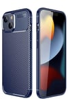 Mey İthalat®  iPhone 14 Kılıf Auto Focus Karbon Kapak - Lacivert