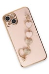 Mey İthalat®  iPhone 14 Kılıf Esila Silikon - Pudra