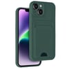 Mey İthalat®  iPhone 14 Kılıf Kelvin Kartvizitli Silikon - Koyu Yeşil