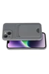Mey İthalat®  iPhone 14 Kılıf Kelvin Kartvizitli Silikon - Gri