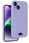 Mey İthalat®  iPhone 14 Kılıf Kelvin Kartvizitli Silikon - Lila