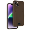 Mey İthalat®  iPhone 14 Kılıf Kelvin Kartvizitli Silikon - Kahverengi