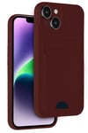 Mey İthalat®  iPhone 14 Kılıf Kelvin Kartvizitli Silikon - Bordo