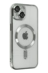 Mey İthalat®  iPhone 14 Kılıf Kross Magneticsafe Kapak - Gümüş