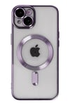 Mey İthalat®  iPhone 14 Kılıf Kross Magneticsafe Kapak - Mor