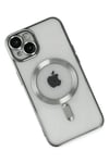 Mey İthalat®  iPhone 14 Kılıf Kross Magneticsafe Kapak - Gümüş
