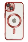 Mey İthalat®  iPhone 14 Kılıf Kross Magneticsafe Kapak - Kırmızı