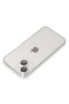Mey İthalat®  iPhone 14 Kılıf Luko Lens Silikon - Gümüş