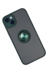 Mey İthalat®  iPhone 14 Kılıf Montreal Yüzüklü Silikon Kapak - Yeşil
