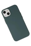 Mey İthalat®  iPhone 14 Kılıf Nano içi Kadife Silikon - Koyu Yeşil