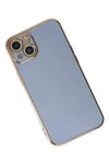 Mey İthalat®  iPhone 14 Kılıf Volet Silikon - Mavi