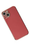 Mey İthalat®  iPhone 14 Kılıf Volet Silikon - Kırmızı