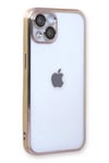 Mey İthalat®  iPhone 14 Plus Kılıf  Lensli Silikon - Gold