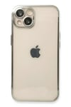 Mey İthalat®  iPhone 14 Plus Kılıf  Lensli Silikon - Gümüş