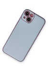 Mey İthalat®  iPhone 14 Plus Kılıf Coco Deri Silikon Kapak - Sky Blue