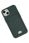 Mey İthalat®  iPhone 14 Plus Kılıf Kelvin Kartvizitli Silikon - Koyu Yeşil