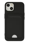 Mey İthalat®  iPhone 14 Plus Kılıf Kelvin Kartvizitli Silikon - Siyah