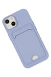 Mey İthalat®  iPhone 14 Plus Kılıf Kelvin Kartvizitli Silikon - Lila
