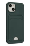 Mey İthalat®  iPhone 14 Plus Kılıf Kelvin Kartvizitli Silikon - Koyu Yeşil
