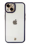 Mey İthalat®  iPhone 14 Plus Kılıf Liva Lens Silikon - Mavi