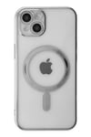 Mey İthalat®  iPhone 14 Plus Kılıf Magneticsafe Lazer Silikon - Gümüş