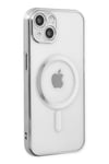Mey İthalat®  iPhone 14 Plus Kılıf Magneticsafe Lazer Silikon - Gümüş