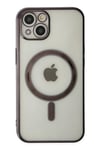 Mey İthalat®  iPhone 14 Plus Kılıf Magneticsafe Lazer Silikon - Siyah