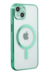 Mey İthalat®  iPhone 14 Plus Kılıf Magneticsafe Lazer Silikon - Haki Yeşil