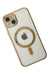 Mey İthalat®  iPhone 14 Plus Kılıf Magneticsafe Lazer Silikon - Gold