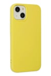 Mey İthalat®  iPhone 14 Plus Kılıf Nano içi Kadife Silikon - Sarı