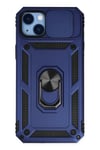 Mey İthalat®  iPhone 14 Plus Kılıf Pars Lens Yüzüklü Silikon - Lacivert