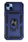 Mey İthalat®  iPhone 14 Plus Kılıf Pars Lens Yüzüklü Silikon - Lacivert