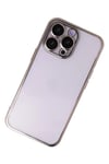 Mey İthalat®  iPhone 14 Pro Kılıf  Lensli Silikon - Gold