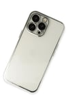 Mey İthalat®  iPhone 14 Pro Kılıf  Lensli Silikon - Gümüş