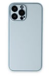 Mey İthalat®  iPhone 14 Pro Kılıf Coco Deri Silikon Kapak - Sky Blue