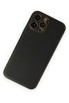 Mey İthalat®  iPhone 14 Pro Kılıf Coco Deri Silikon Kapak - Siyah