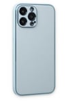 Mey İthalat®  iPhone 14 Pro Kılıf Coco Deri Silikon Kapak - Sky Blue