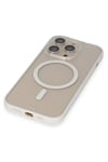 Mey İthalat®  iPhone 14 Pro Kılıf Grand Magneticsafe Kapak - Beyaz