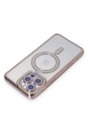 Mey İthalat®  iPhone 14 Pro Kılıf Joke Simli Magneticsafe Kılıf - Pembe