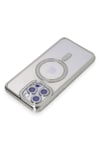 Mey İthalat®  iPhone 14 Pro Kılıf Joke Simli Magneticsafe Kılıf - Gümüş