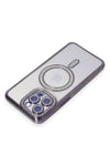 Mey İthalat®  iPhone 14 Pro Kılıf Joke Simli Magneticsafe Kılıf - Derin Mor